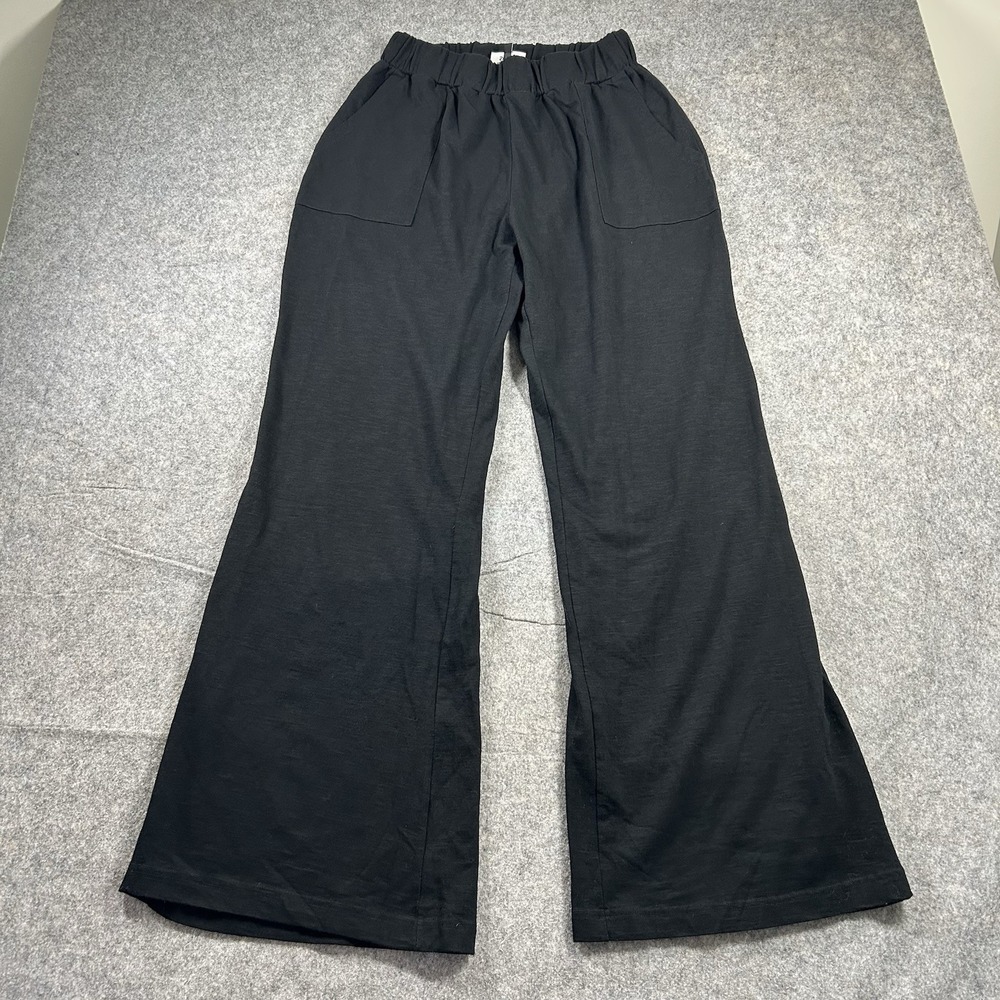Known Supply Thorn Pants Womens Medium Black Organic Cotton Wide Leg Relaxed Fit